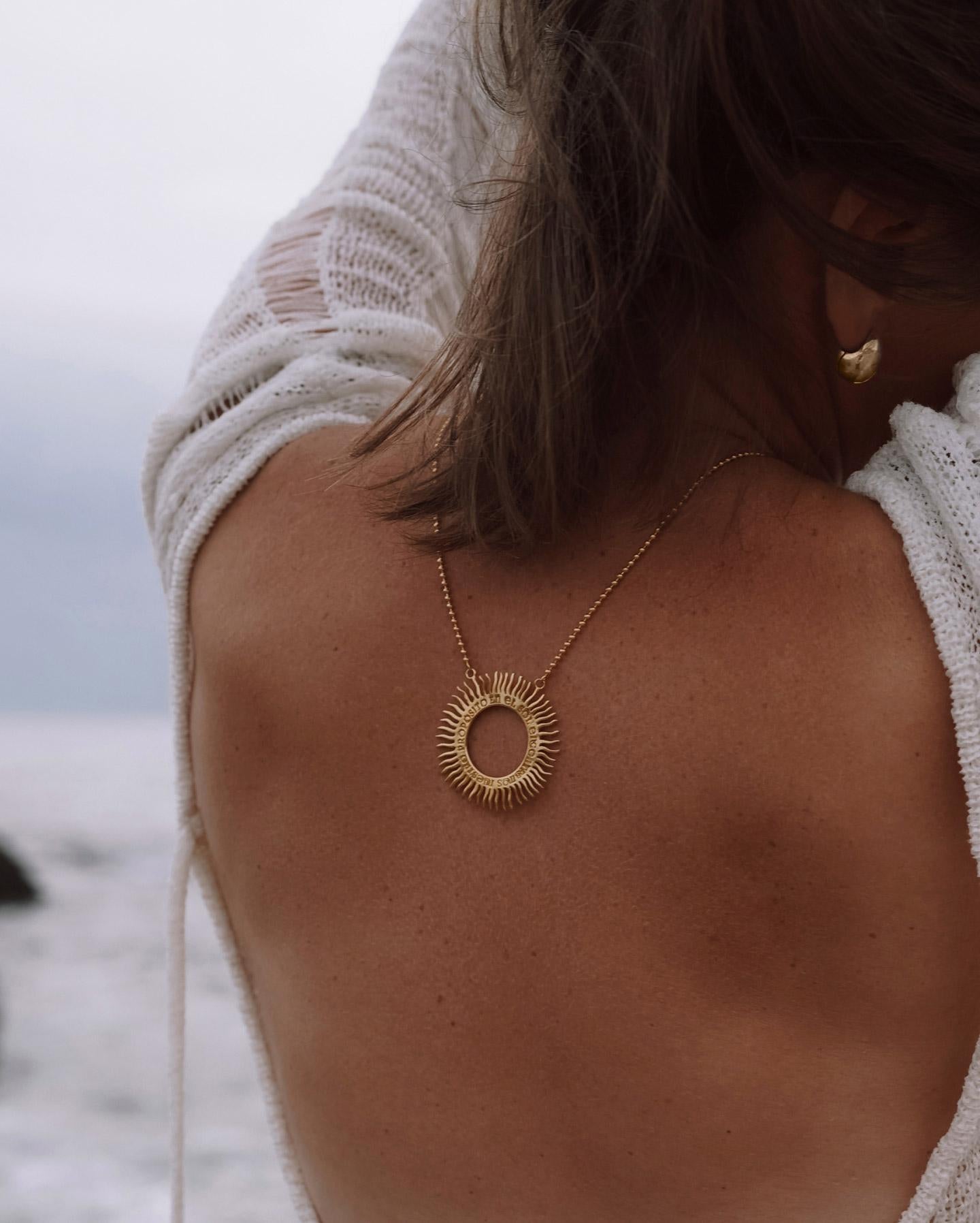 Sol pendant chain necklace in silver with gold plating