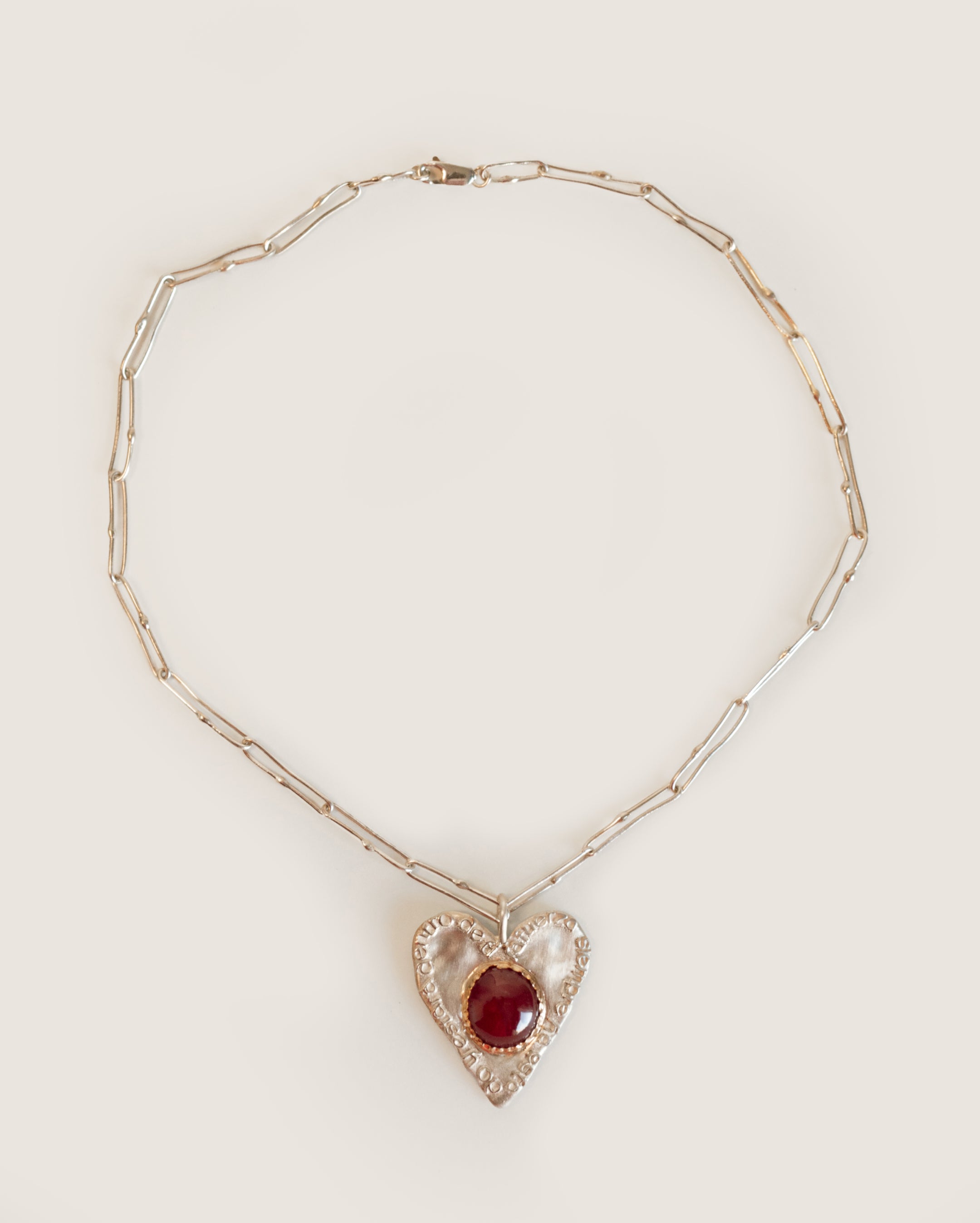 Asya Heart La Fuerza pendant chain necklace in silver and gold