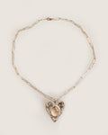 Asya Rock crystal Heart La Fuerza pendant chain  in silver