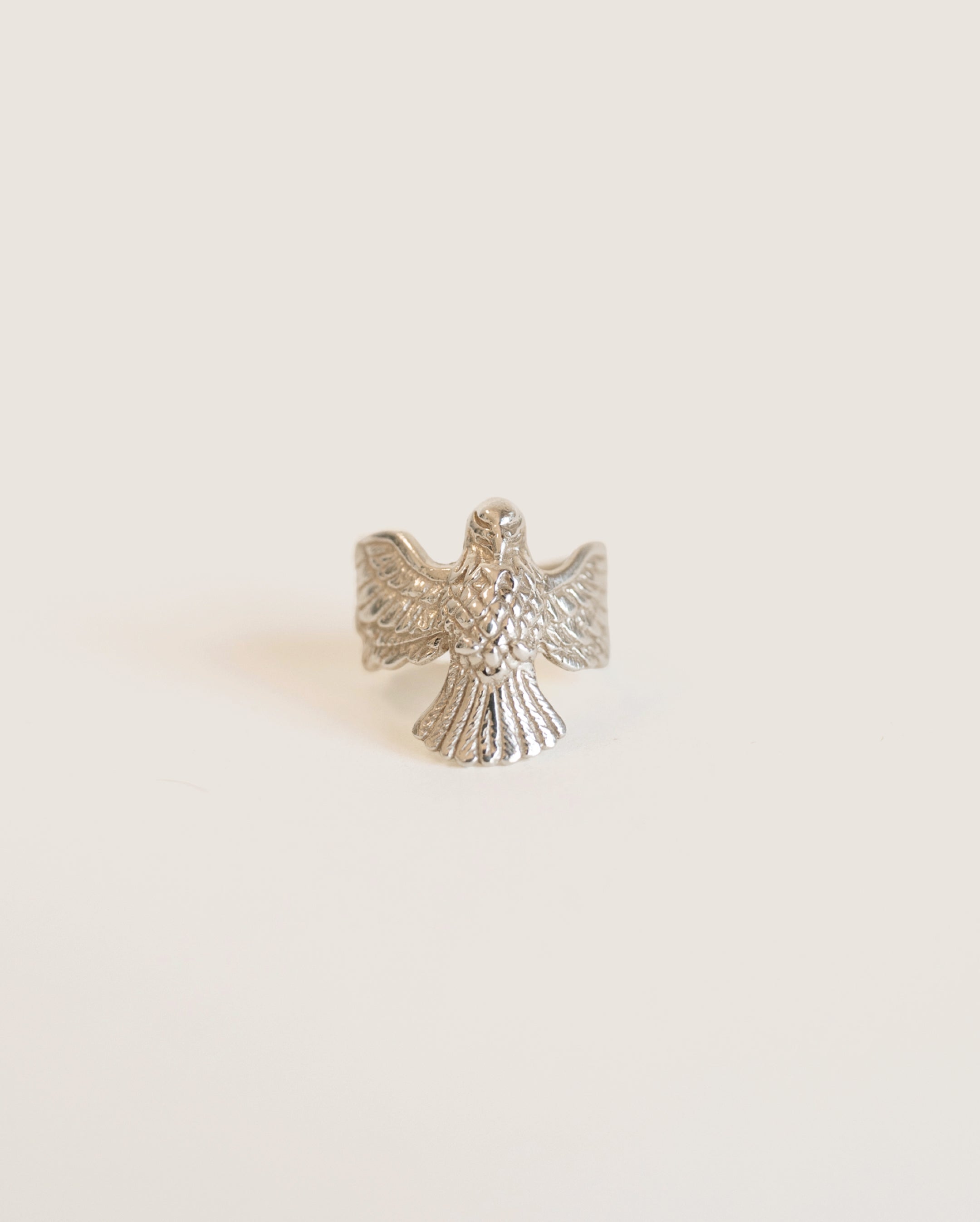 Bird ring in silver