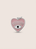 Eye Heart enamel pendant in silver