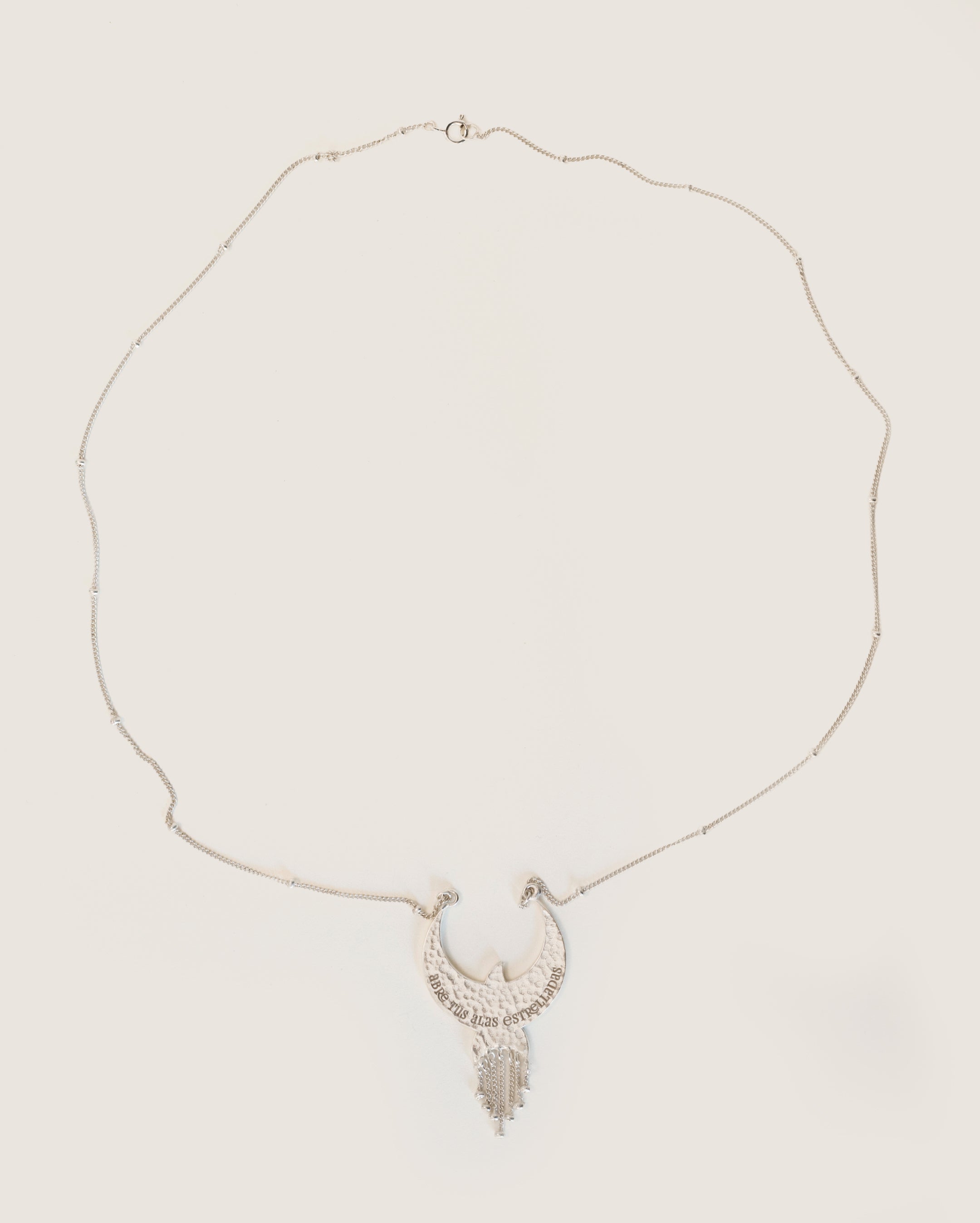 Moon Bird pendant necklace in silver