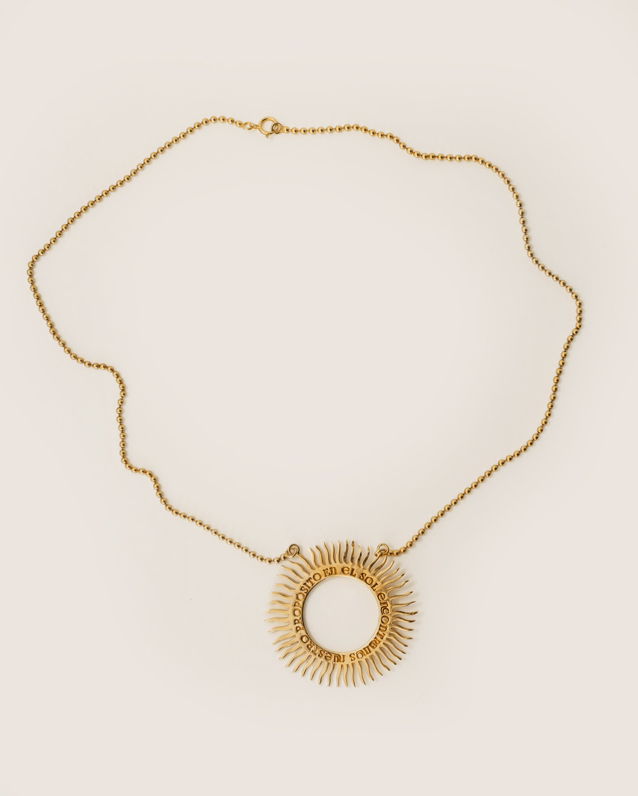 Sol pendant chain necklace in silver with gold plating