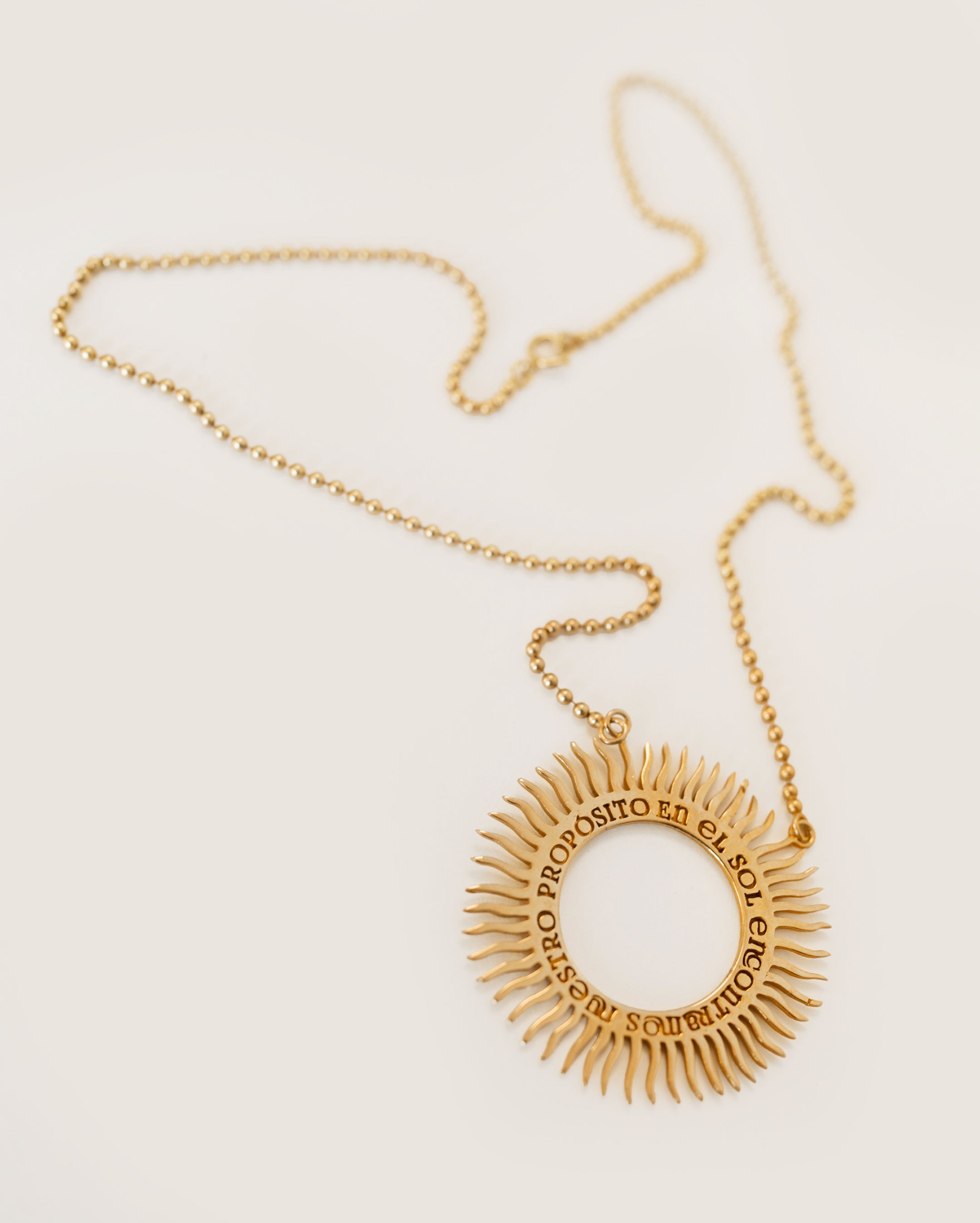 Sol pendant chain necklace in silver with gold plating